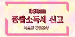 ssem 종합소득세 신고 이용료 간편장부