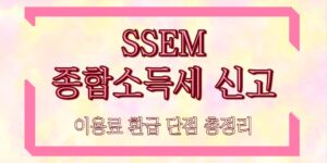 SSEM 종합소득세 신고 이용료 환급 단점 총정리