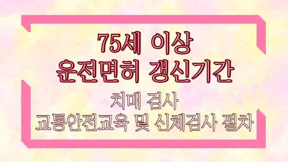 75세 이상 운전면허 갱신기간 치매 검사 교통안전교육 및 신체검사 절차