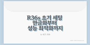 R36s 초기 세팅 한글화부터 성능 최적화까지