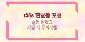 r36s 한글롬 모음 설치 방법과 사용 시 주의사항