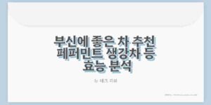 부신에 좋은 차 추천 페퍼민트 생강차 등 효능 분석