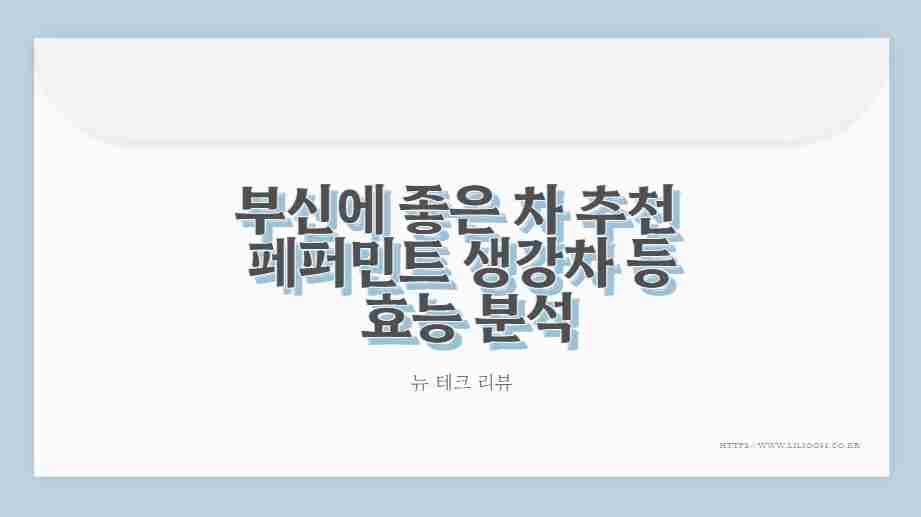 부신에 좋은 차 추천 페퍼민트 생강차 등 효능 분석