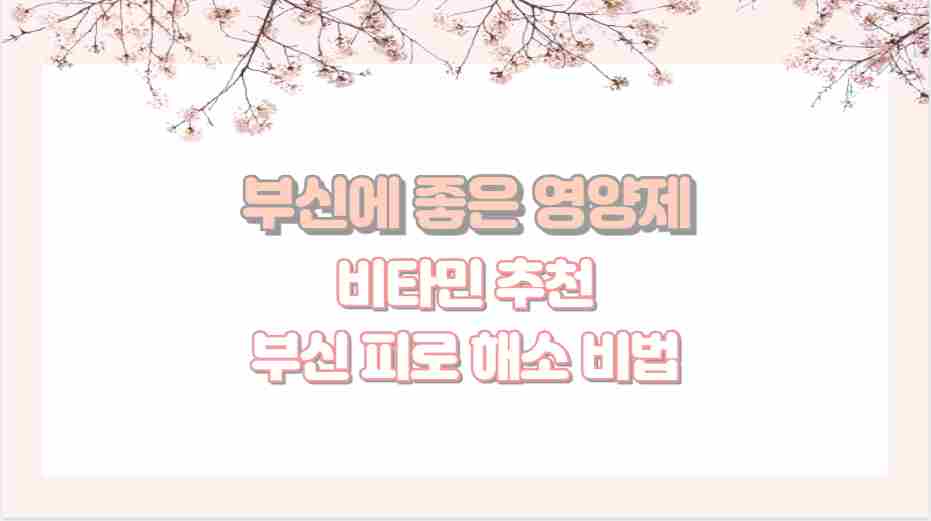 부신에 좋은 영양제 비타민 추천 부신 피로 해소 비법