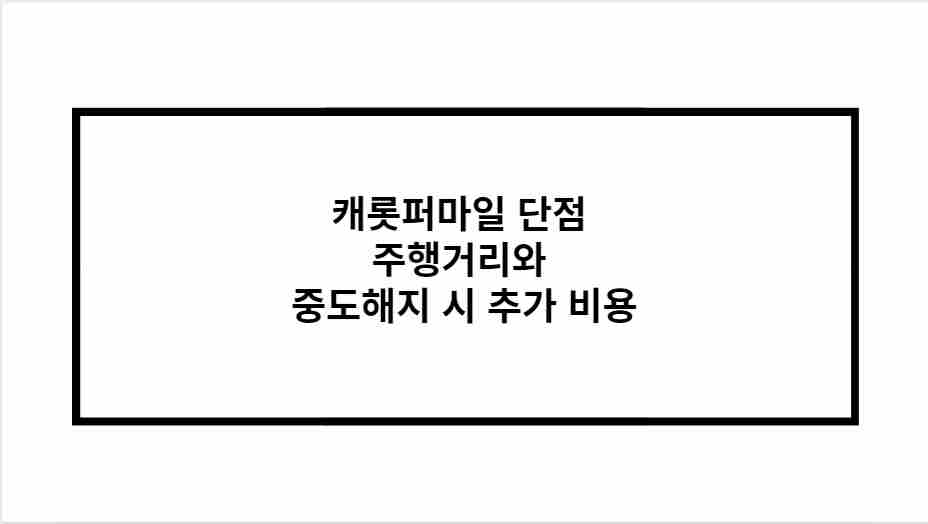 캐롯퍼마일 단점 주행거리와 중도해지 시 추가 비용