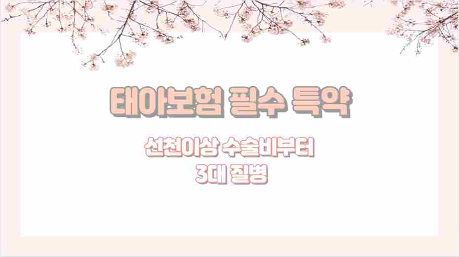 태아보험 필수 특약선천이상 수술비부터 3대 질병