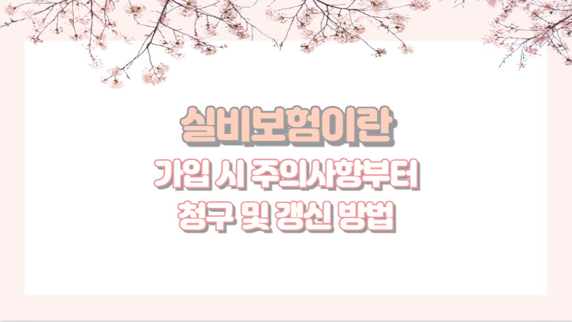 실비보험이란 가입 시 주의사항부터 청구 및 갱신 방법