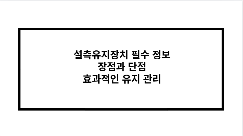 설측유지장치 필수 정보 장점과 단점 효과적인 유지