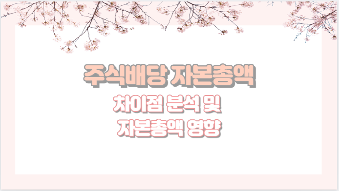 주식배당 자본총액 차이점 분석 및 자본총액 영향