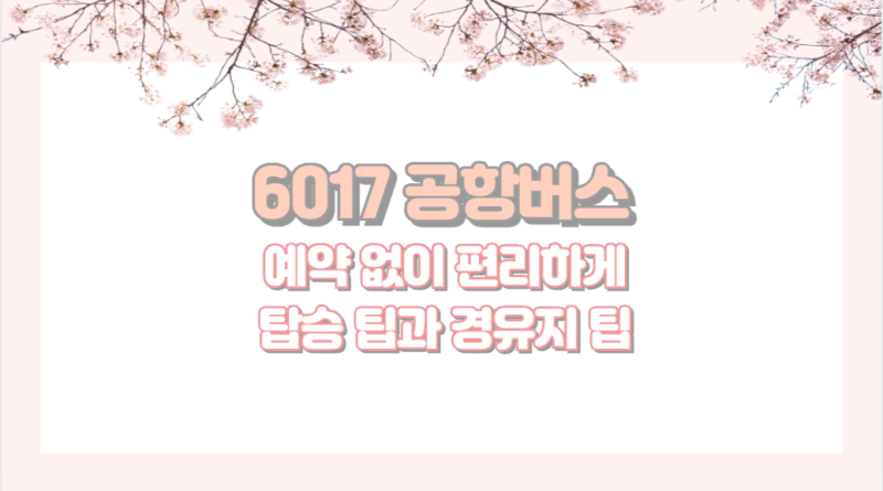 6017 공항버스 예약 없이 편리하게 탑승 팁과 경유지 팁