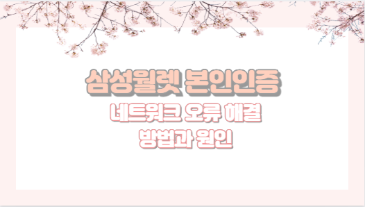 삼성월렛 본인인증 네트워크 오류 해결 방법과 원인