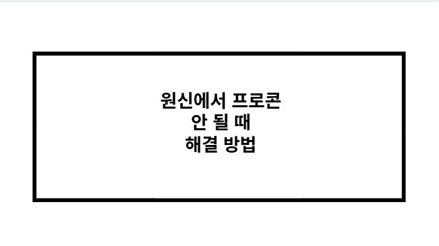 원신에서 프로콘 안 될 때 해결 방법