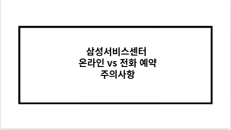 삼성서비스센터 온라인 vs 전화 예약 주의사항