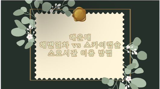 해운대 해변열차 vs 스카이캡슐 소요시간 이용 방법